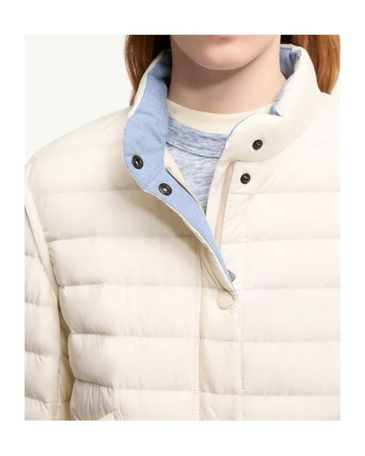 Moncler White Grenoble Madulains Logo Patch Quilted Jacket
