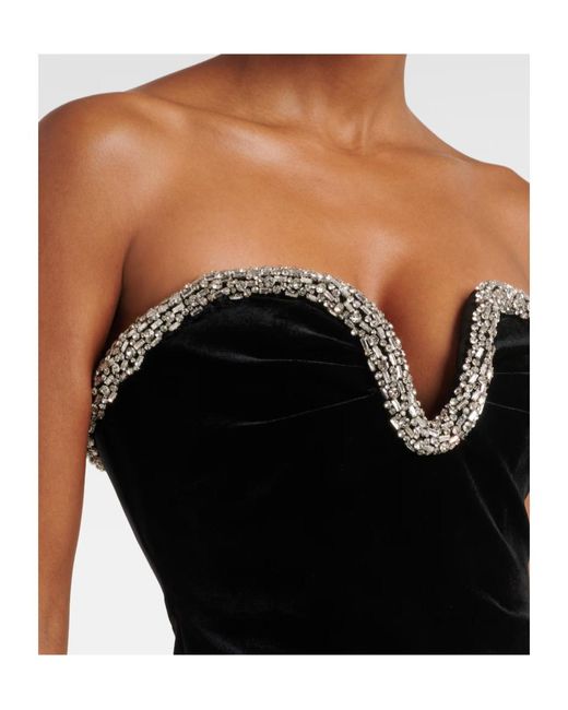 Roland Mouret Black Embellished Strapless Dress