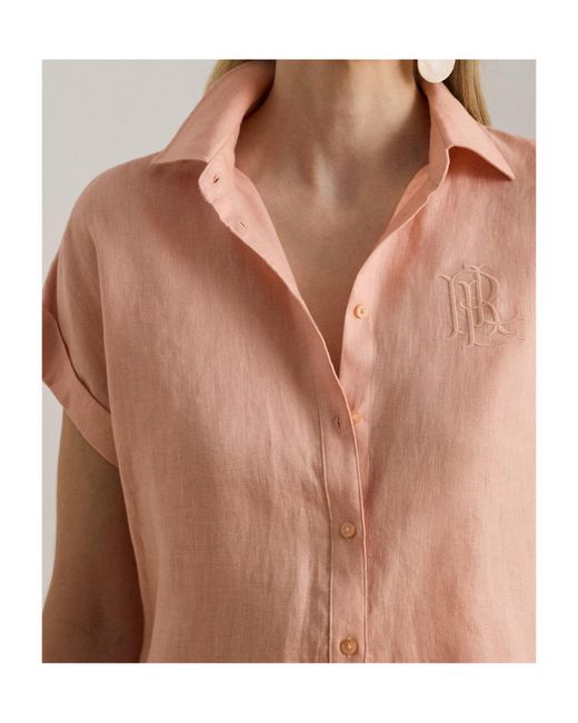 Ralph Lauren Pink Lauren Short Sleeve Buttoned Shirt