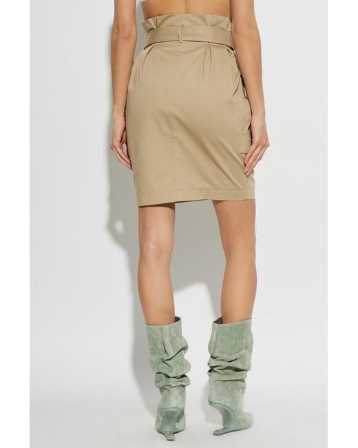 Balmain Natural Belted Cargo Skirt