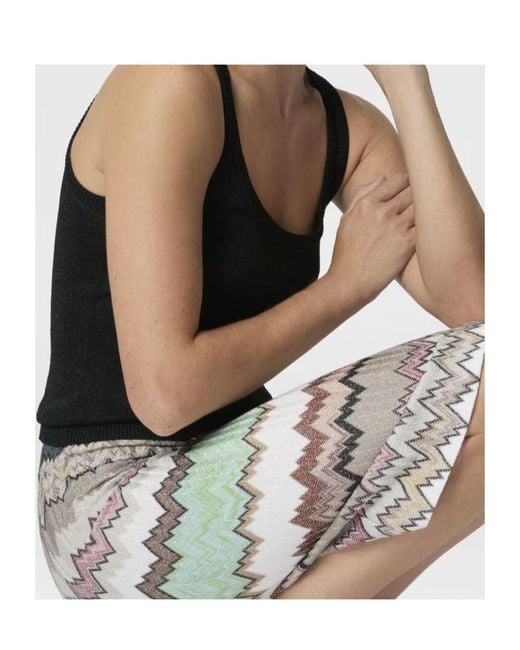 Missoni Gray Side Slit Lamé Midi Skirt