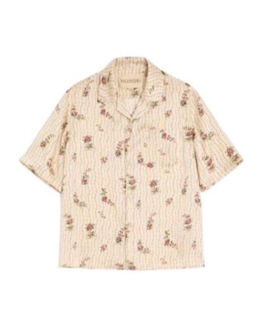 Valentino Natural Floral Printed Bowling Shirt for men