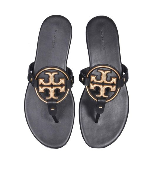 Tory Burch Multicolor Miller Logo Plaque Thong Sandals