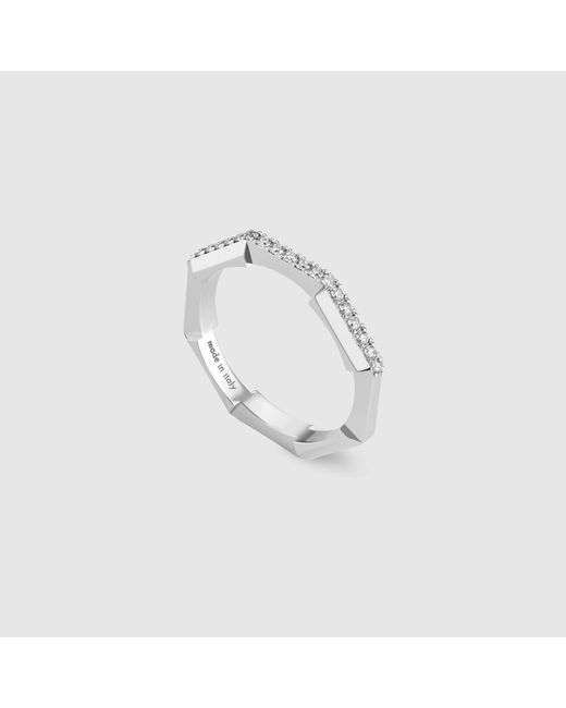 Gucci White Link To Love Diamond 18K Ring