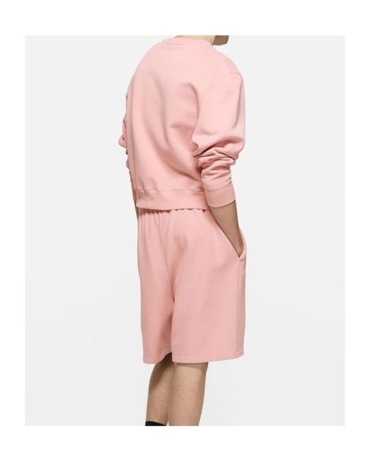 Acne Pink Fleece Sweatshirt With Logo for men