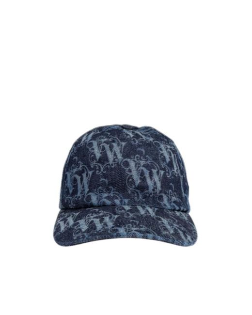 Vivienne Westwood Blue Vw Grid Logo Embroidered Baseball Cap for men