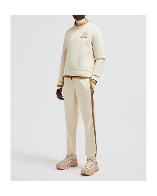 Moncler Natural Grenoble Padded Mountain Logo Track Pants
