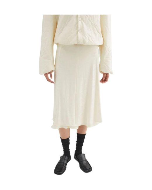 Jil Sander White Jacquard Skirt