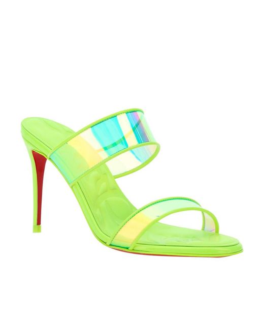Christian Louboutin Green Logo High-Heeled Sandals