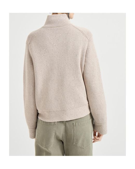 Brunello Cucinelli Natural Sequined Zipped Jacket