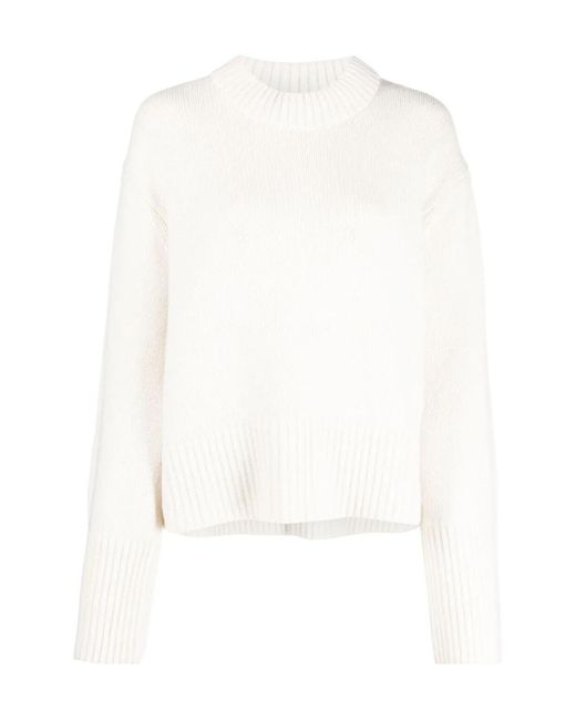 Lisa Yang White Sony Ribbed Knitted Sweater
