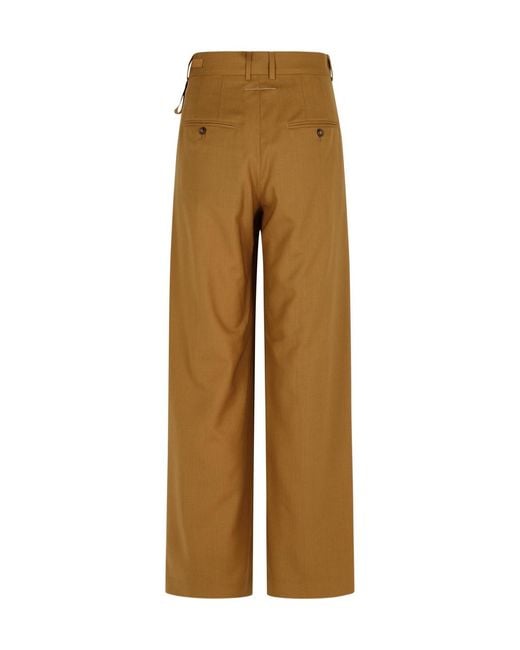MM6 by Maison Margiela Natural Tie-Fastened Flared Trousers