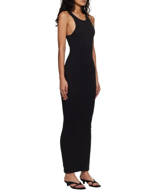 Entire studios Black Midi Muscle Tank Knitted Dress
