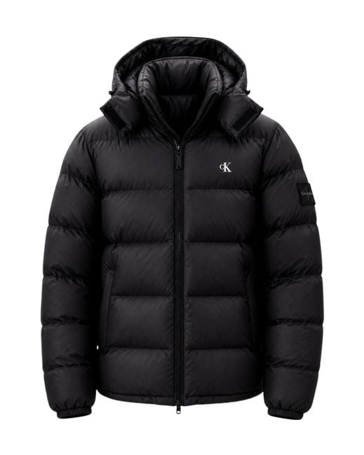 Calvin Klein Black Relaxed Nylon Puffer Jacket for men