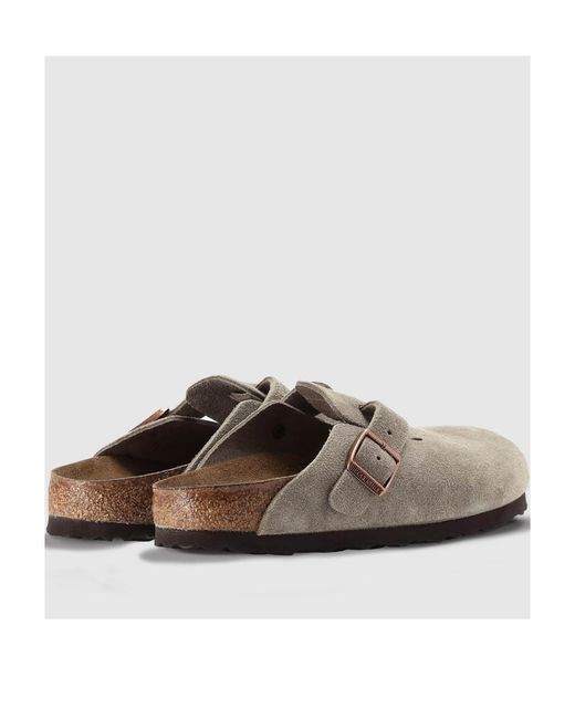 Birkenstock Gray Boston Buckle Clogs