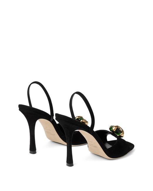 Jimmy Choo Black Emani 100 Slingback Heeled Sandals