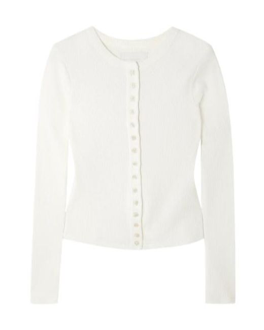 Citizens of Humanity White Kari Ribbed Stretch Knit Cardigan