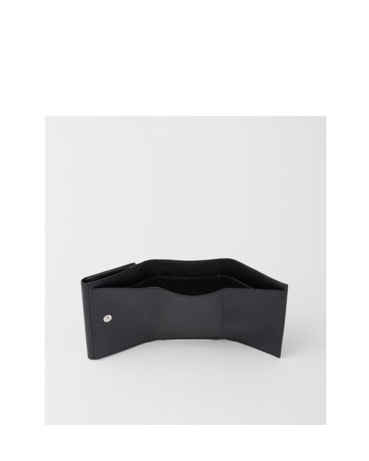 Prada Black Logo-Plaque Press-Stud Fastened Wallet for men