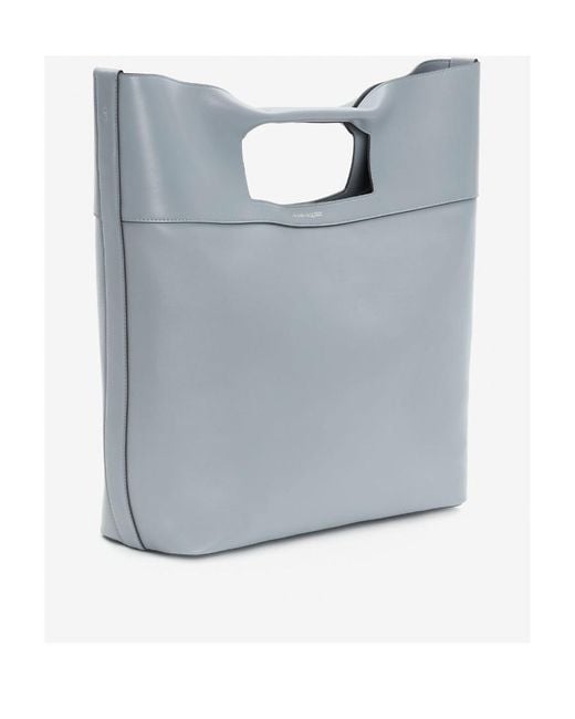 McQueen Gray Logo Printed Bow-Detailed Tote Bag for men