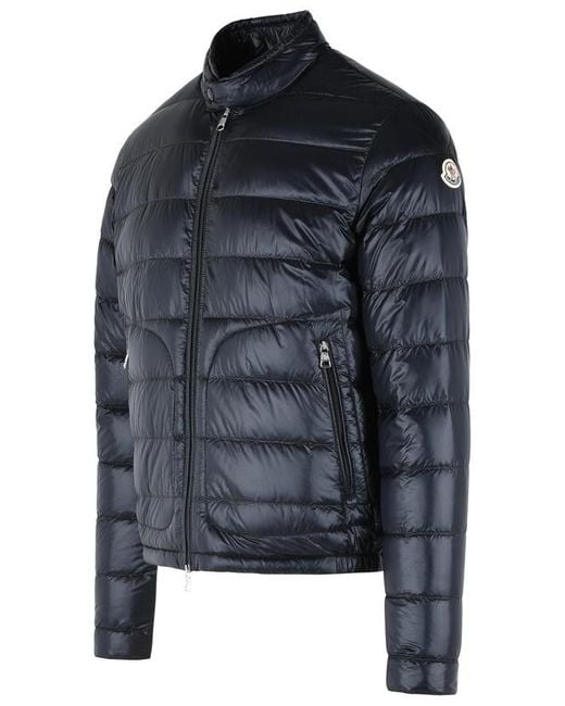 Moncler Blue Acorus Zip-Up Quilted Jacket for men