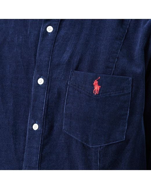 Polo Ralph Lauren Blue Cord Shirt Dress