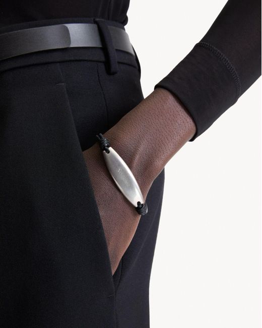 Saint Laurent White Cord Bracelet for men