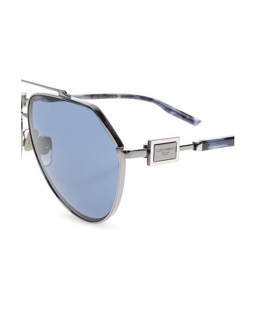 Dolce & Gabbana Blue Eyewear Pilot Frame Sunglasses
