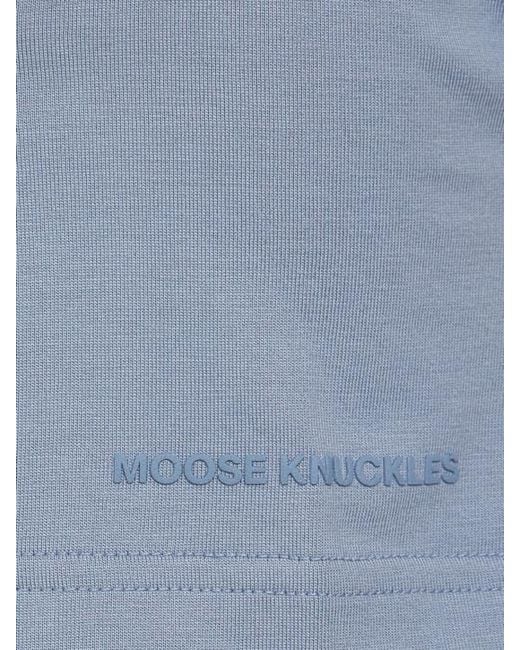 Moose Knuckles Blue Duluth T-Shirt for men