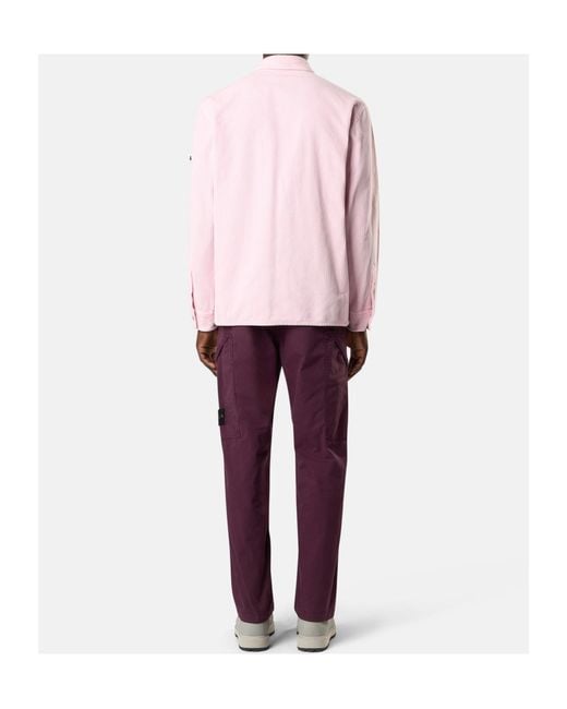 Stone Island Purple 3100003 Supima Cotton Cargo Patch-Pocket Trousers for men