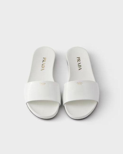 Prada White Slip-On Sandals