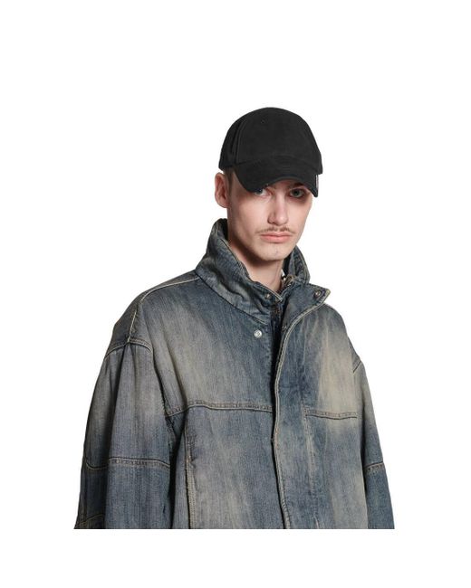 Balenciaga Blue Faded Denim Drawstring Jacket for men