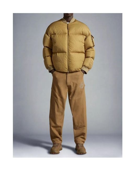 Moncler Green Cotton Canvas Trousers for men