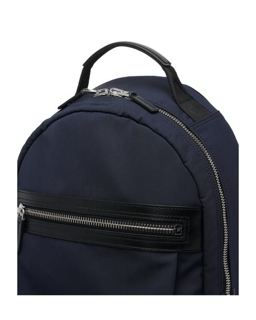 Tom Ford Blue Logo Printed Zip-Around Backpack for men