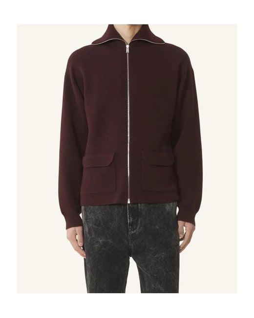 Lanvin Purple Cashmere Zip Cardigan for men
