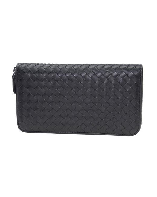 Bottega Veneta Gray Dark Braided Wallet for men