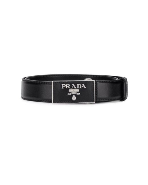 Prada Black Square Buckle Belt