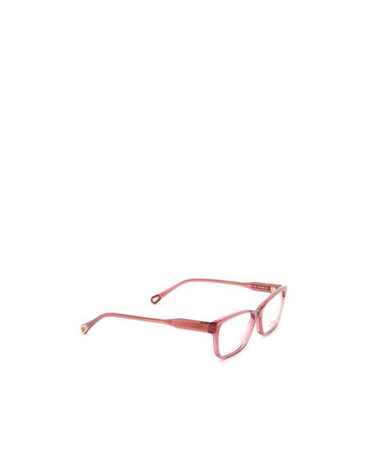 Chloé White Chloé Eyewear Rectangular Frame Glasses