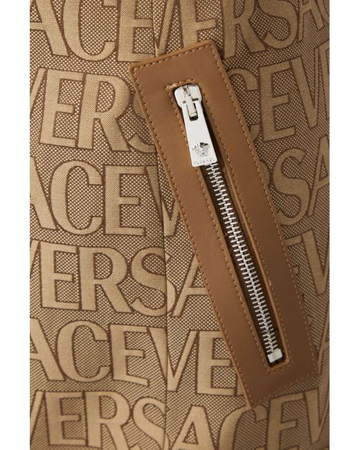Versace Natural Cut-Out Jacquard Sleeveless Mini Dress