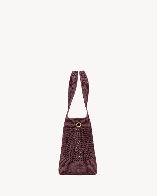 Saint Laurent Purple Icare Raffia Medium Handbag