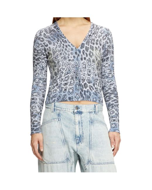 DIESEL Blue M-Alima-Leo V-Neck Cardigan