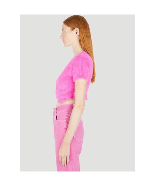 Jacquemus Pink Logo Knitted Cardigan