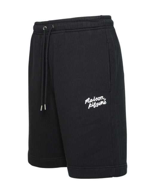 Maison Kitsuné Blue Maison Kitsuné Logo Embroidered Drawstring Bermuda Shorts for men