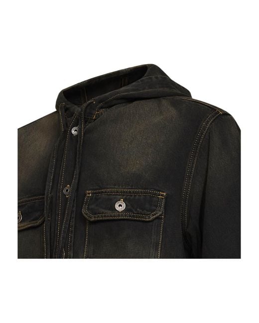 Off-White c/o Virgil Abloh Black Bookish Hooded Denim Jacket