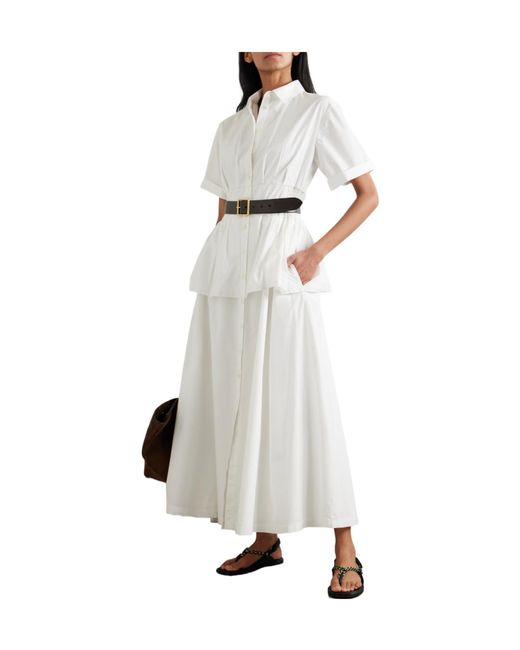 Rosie Assoulin White Cotton-Poplin Maxi Shirt Dress