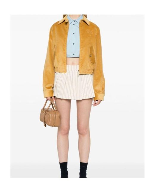 Miu Miu Yellow Corduroy Blouson Jacket