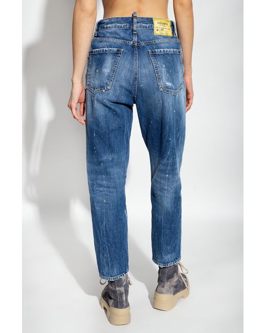 DSquared² Blue Boston Straight-Leg Distressed Jeans
