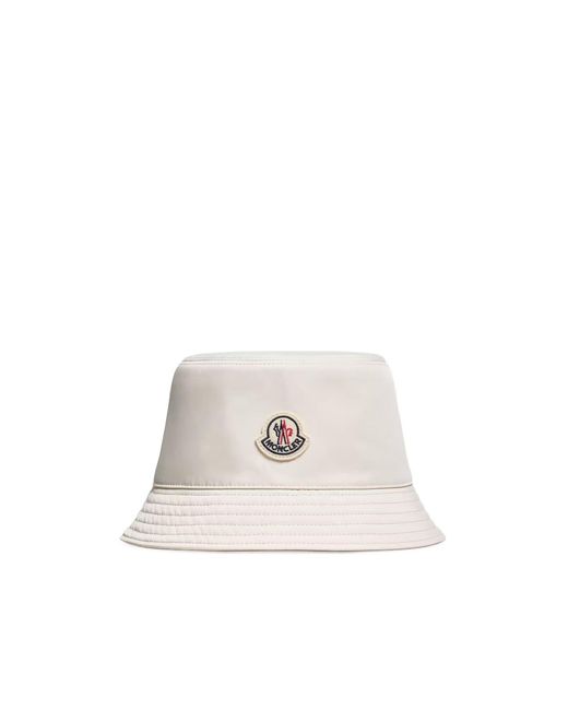 Moncler White Logo Patch Reversible Bucket Hat