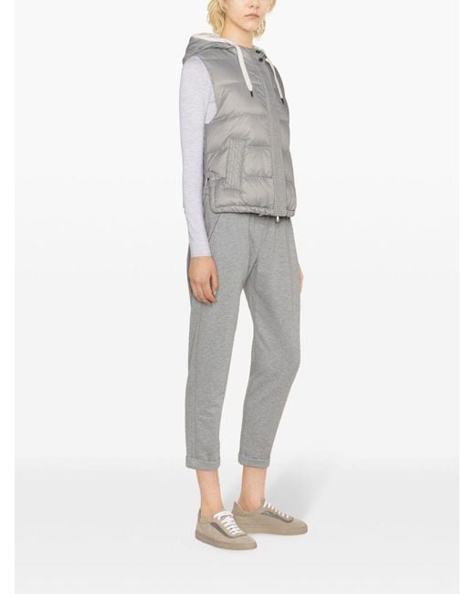 Brunello Cucinelli Gray Padded Drawstring Gilet