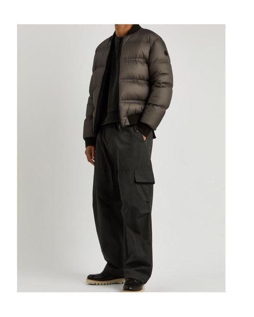 Moncler Gray Vioz Quilted Nylon Bomber Jacket for men