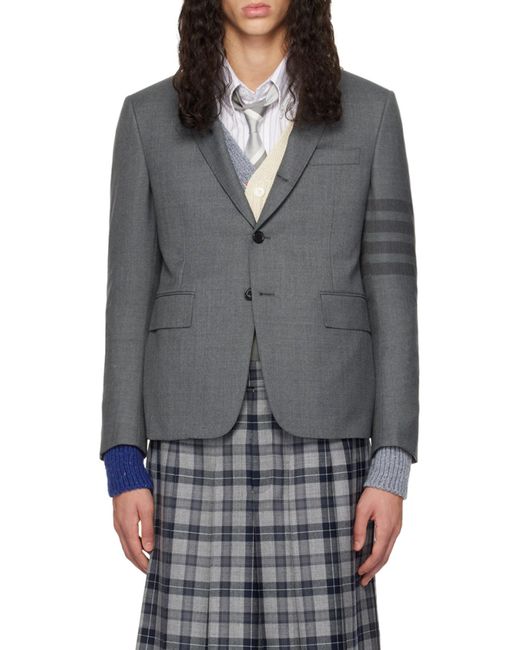 Thom Browne Gray Bar High-Armhole Sport Coat for men